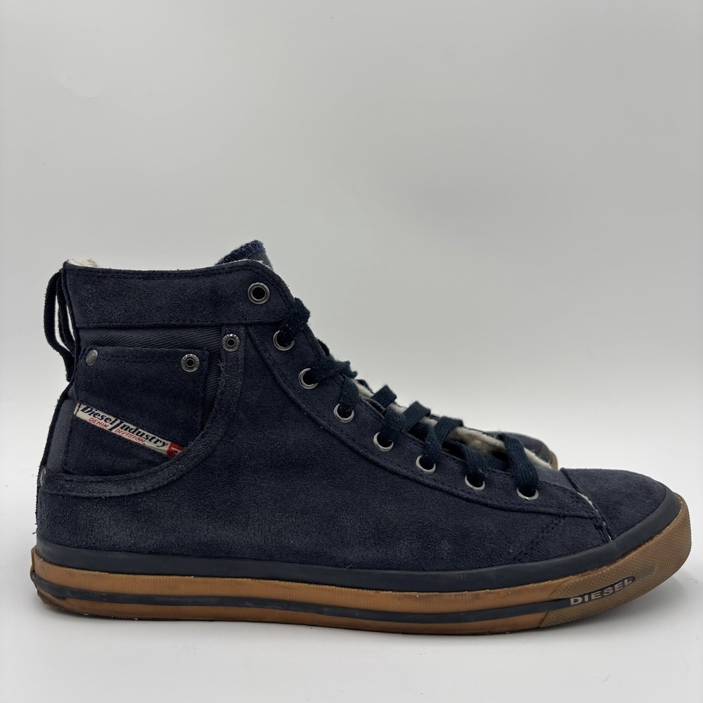 Diesel Exposure I Ebony Sneakers Mens Size 11 Lace Up Navy Blue High Top